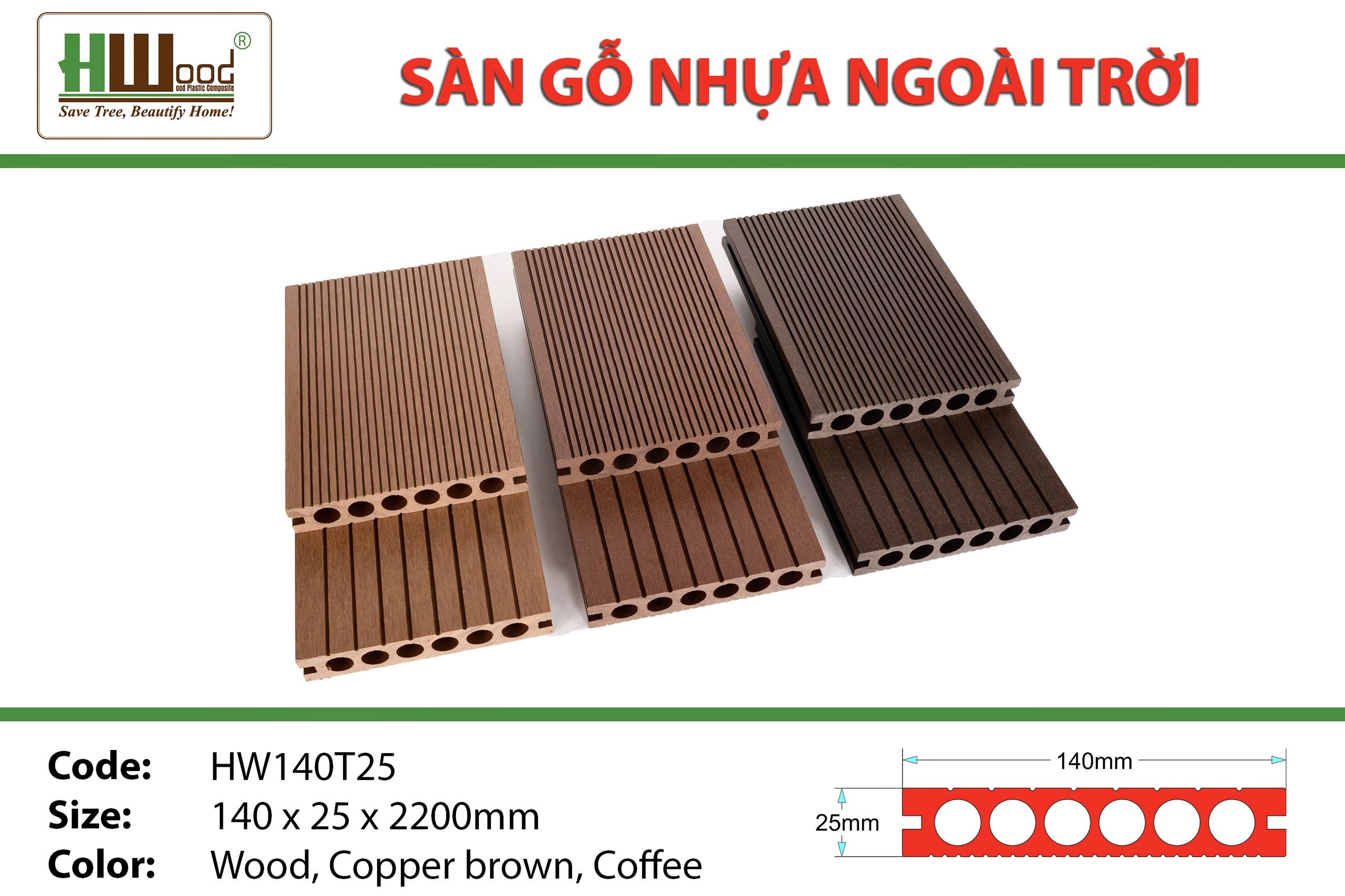 Kho nhựa ốp tường ốp trần ngoài trời Hwood Bình Dương