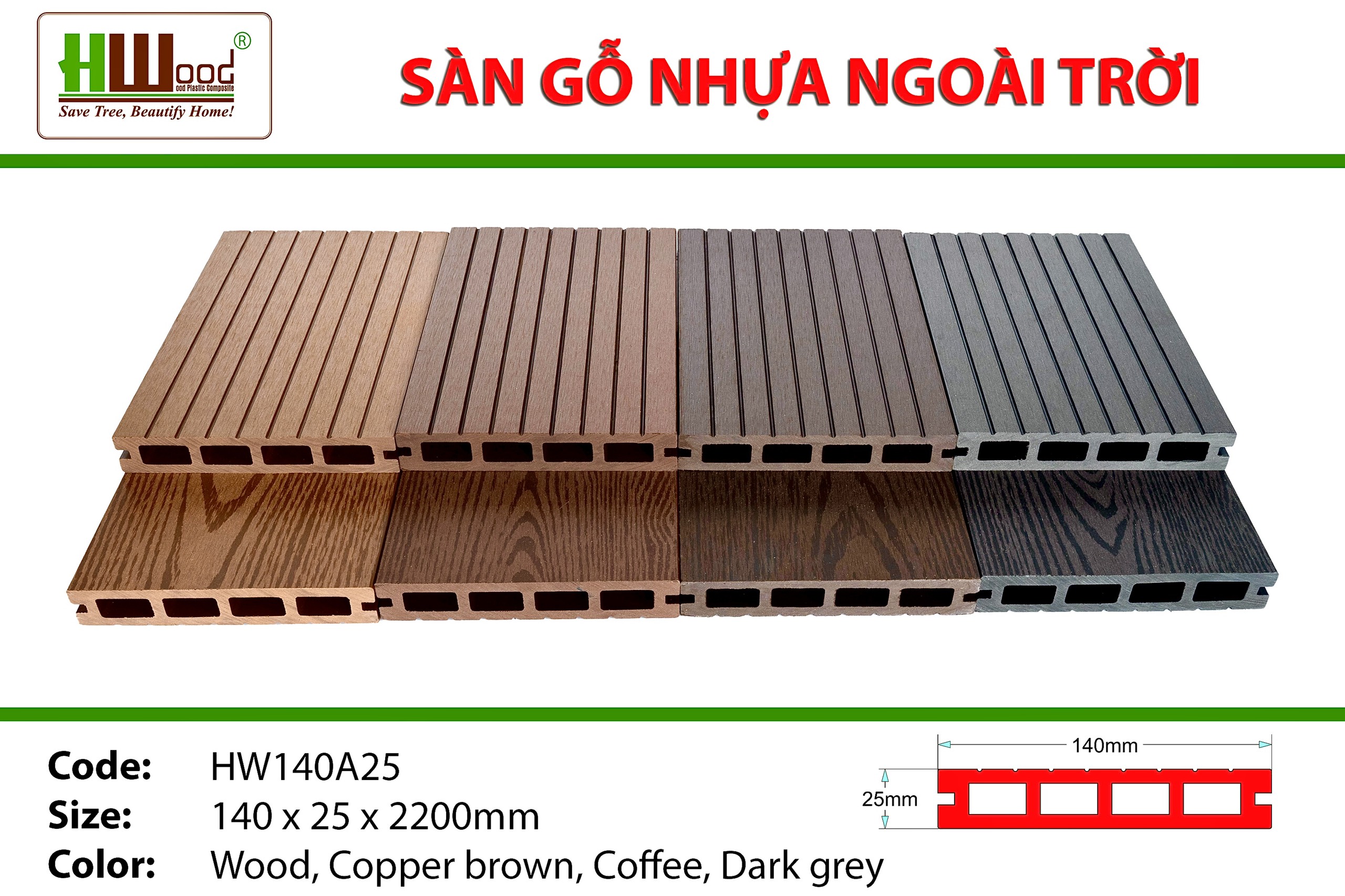 Kho nhựa ốp tường ốp trần ngoài trời Hwood Bình Dương