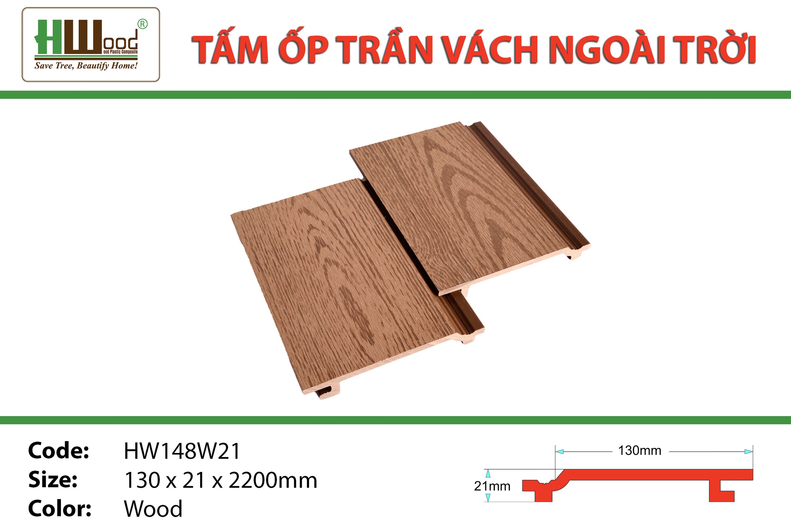 Kho nhựa ốp tường ốp trần ngoài trời Hwood Bình Dương