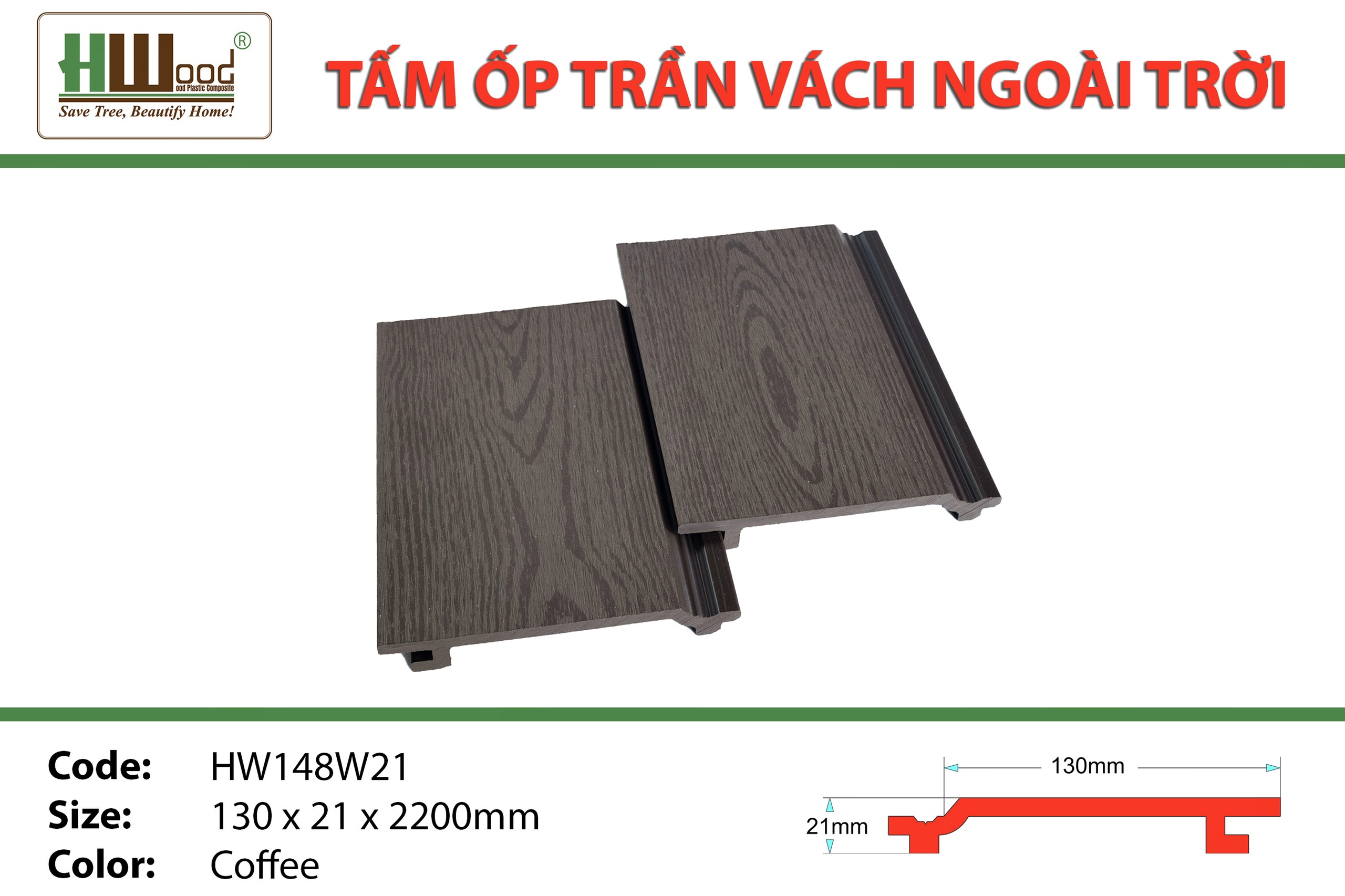 Kho nhựa ốp tường ốp trần ngoài trời Hwood Bình Dương