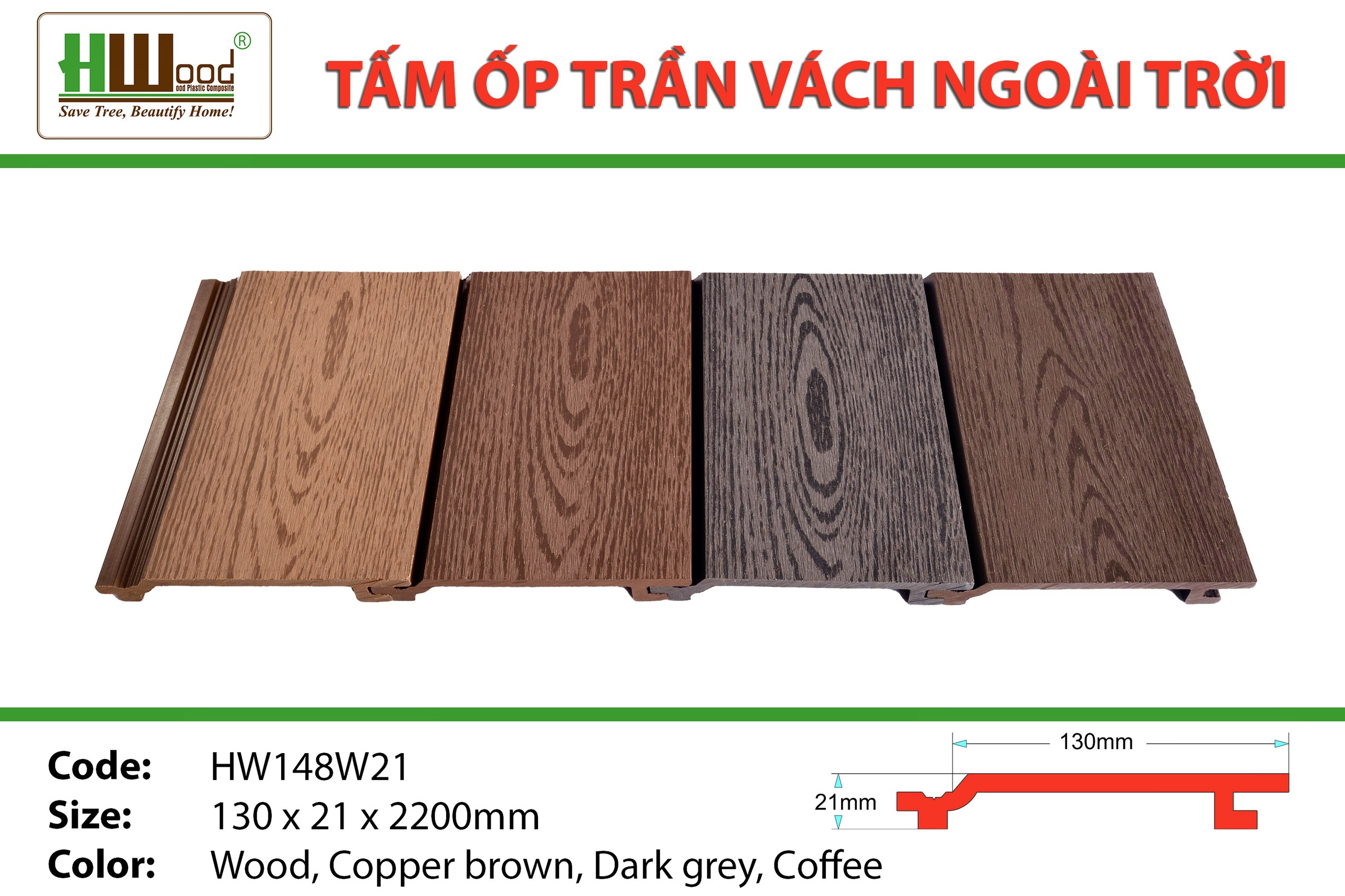 Kho nhựa ốp tường ốp trần ngoài trời Hwood Bình Dương