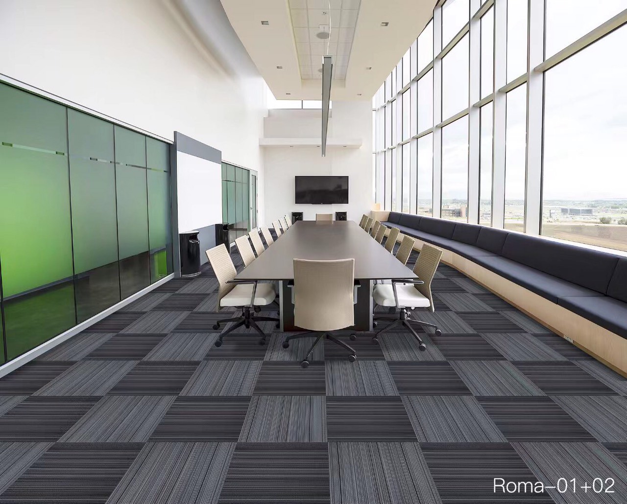 Thảm gạch đế cao su, thảm văn phòng 03