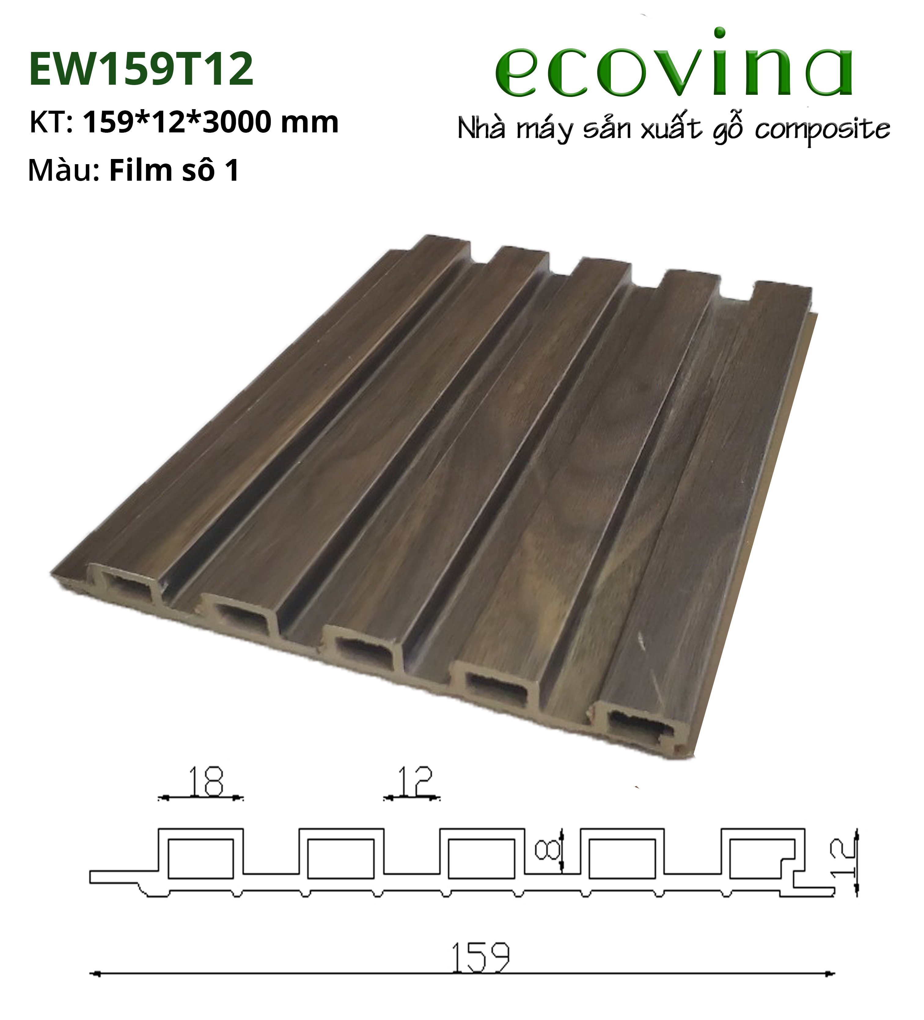 Báo giá thanh lam nhựa giả gỗ khu vực Bình Dương ecovina