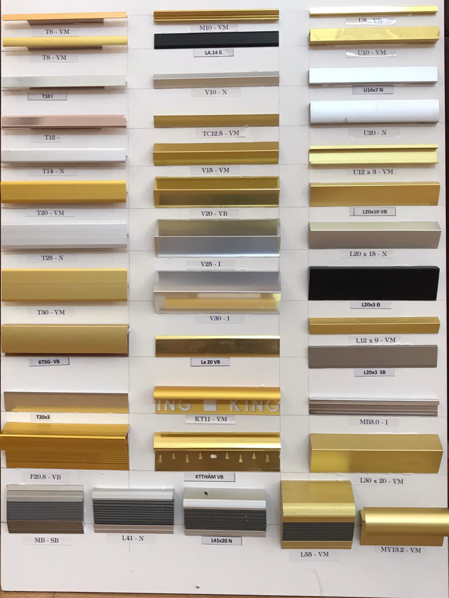 Nẹp nhôm tại bình dương, nẹp v, nẹp H, nẹp U, nẹp L