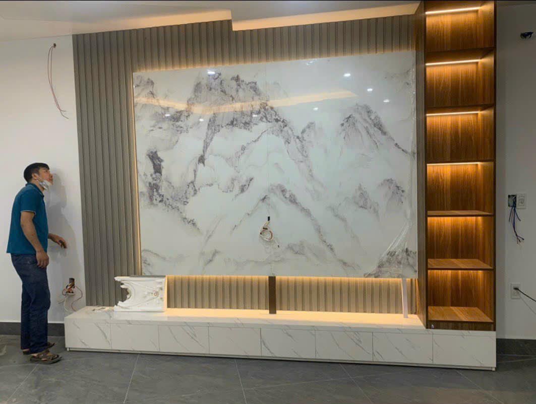 Thi công tranh đá tráng gương tại Bình Dương 01
